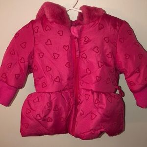 6-9 mos pink heart winter coat